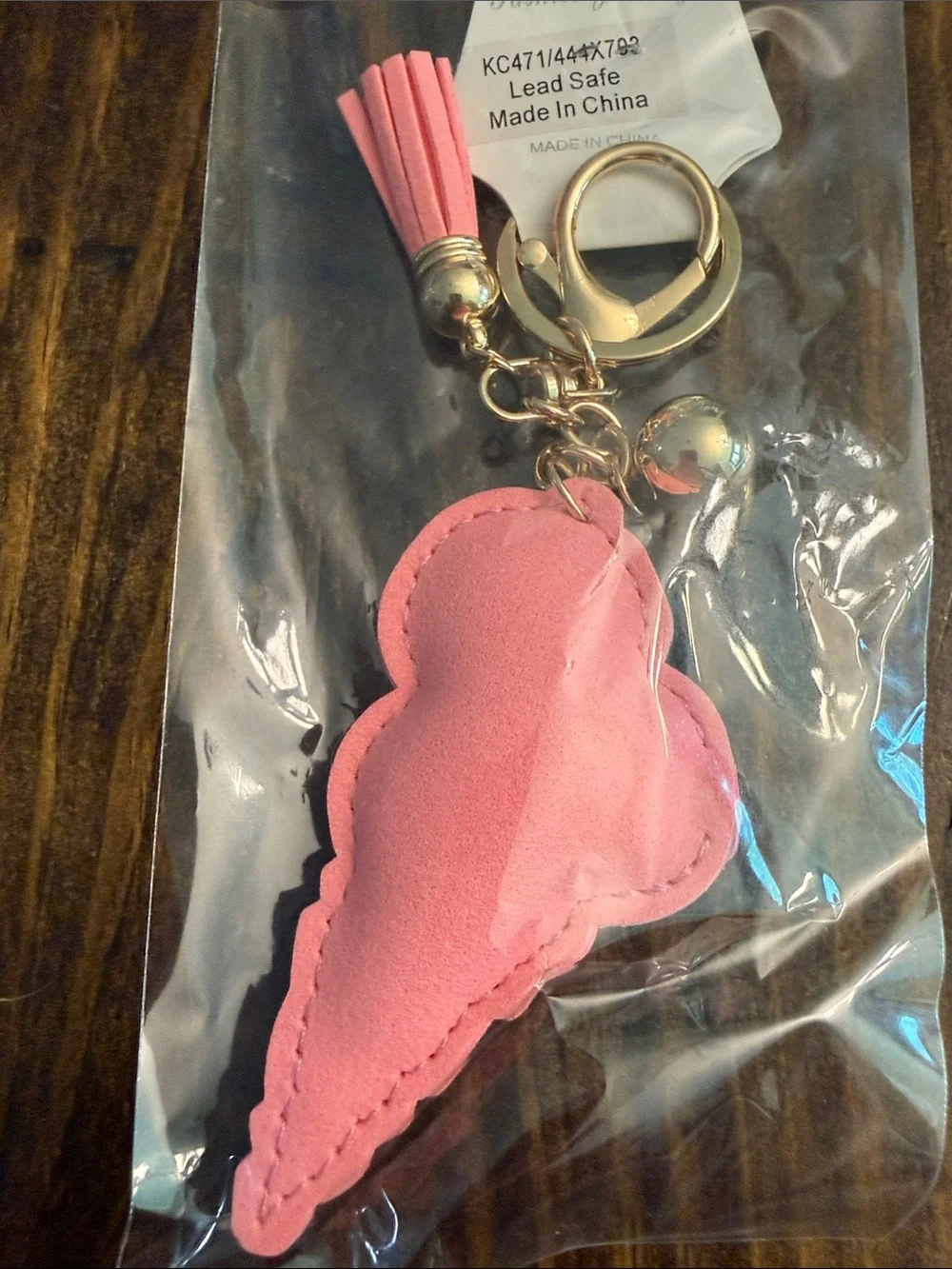 Fashion Jewelry Adorable Pink Multicolor Rhinestone Ice Cream Keychain Charm